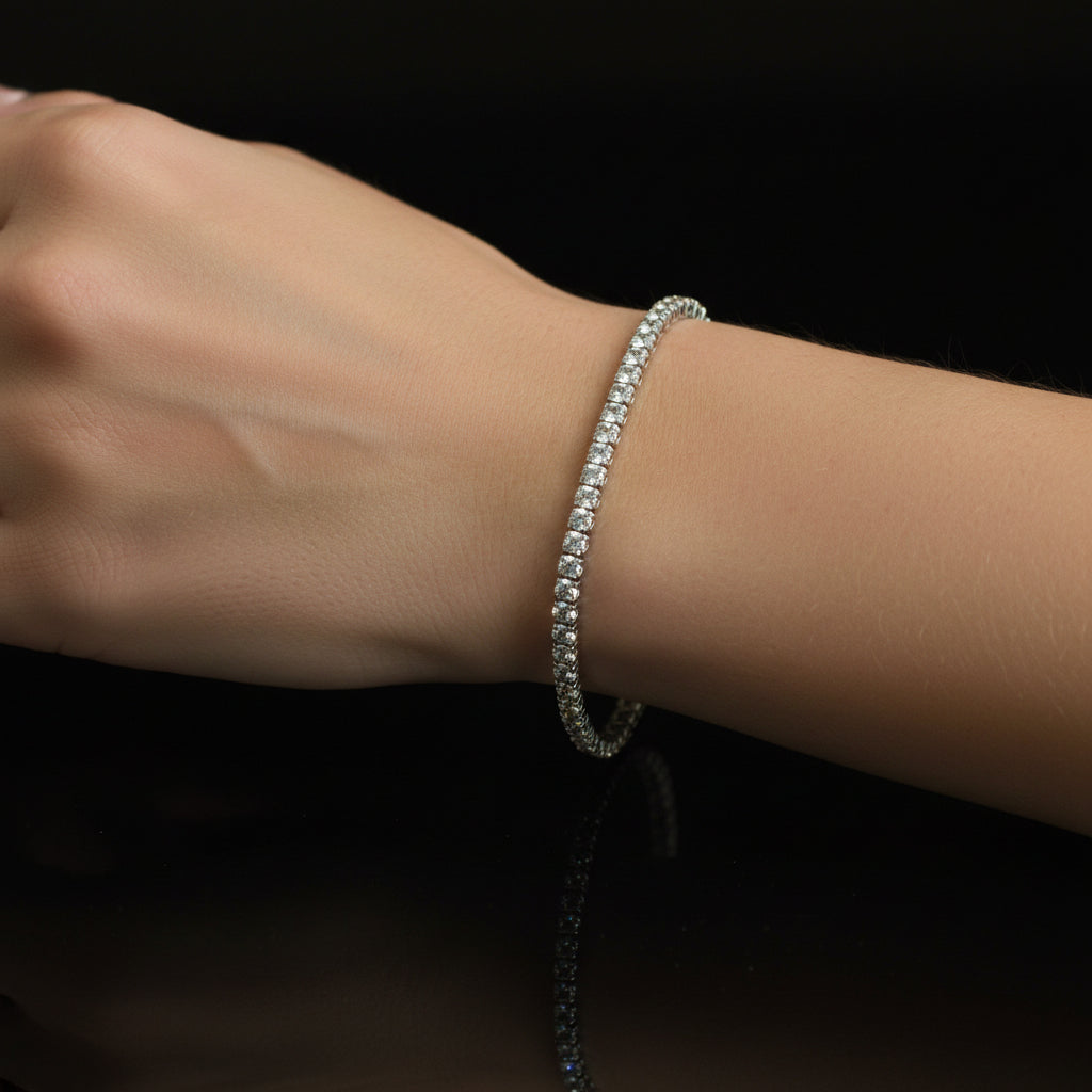 Diamond bracelet on a black background