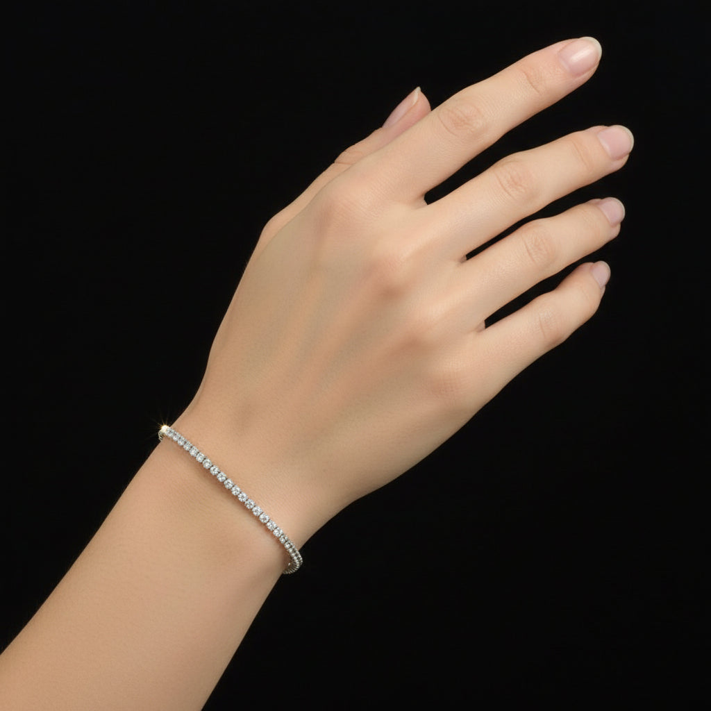 Diamond bracelet on a black background