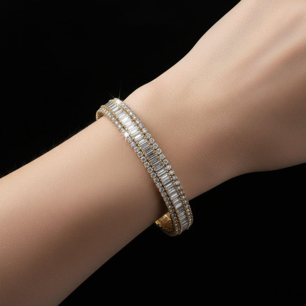 Diamond bracelet on a dark background