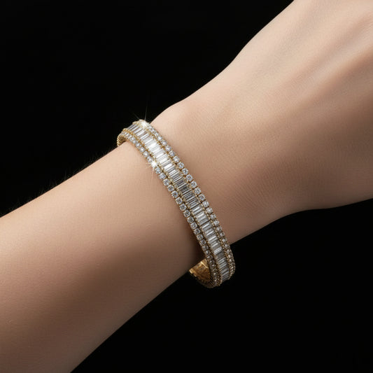 Diamond bracelet on a dark background