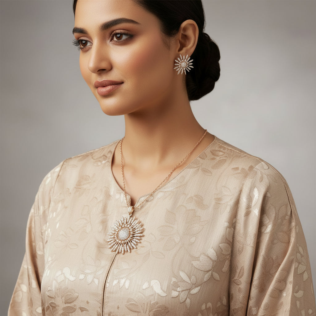 Set of diamond earrings on a dark background
